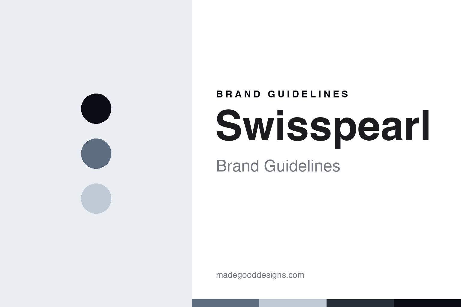 Swisspearl brand guidelines cover - abstract cement-slate discs and fibre-cement texture homage, no planter or logo