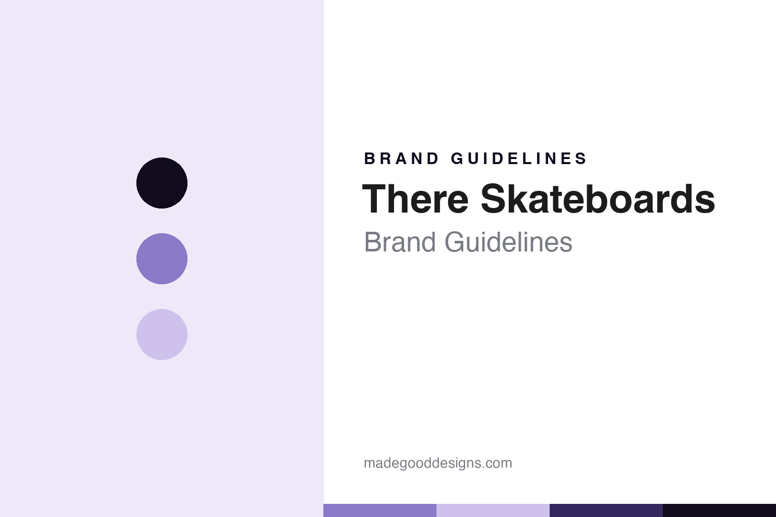 There Skateboards brand guidelines cover - abstract lavender colour discs on maple veneer texture, unofficial homage