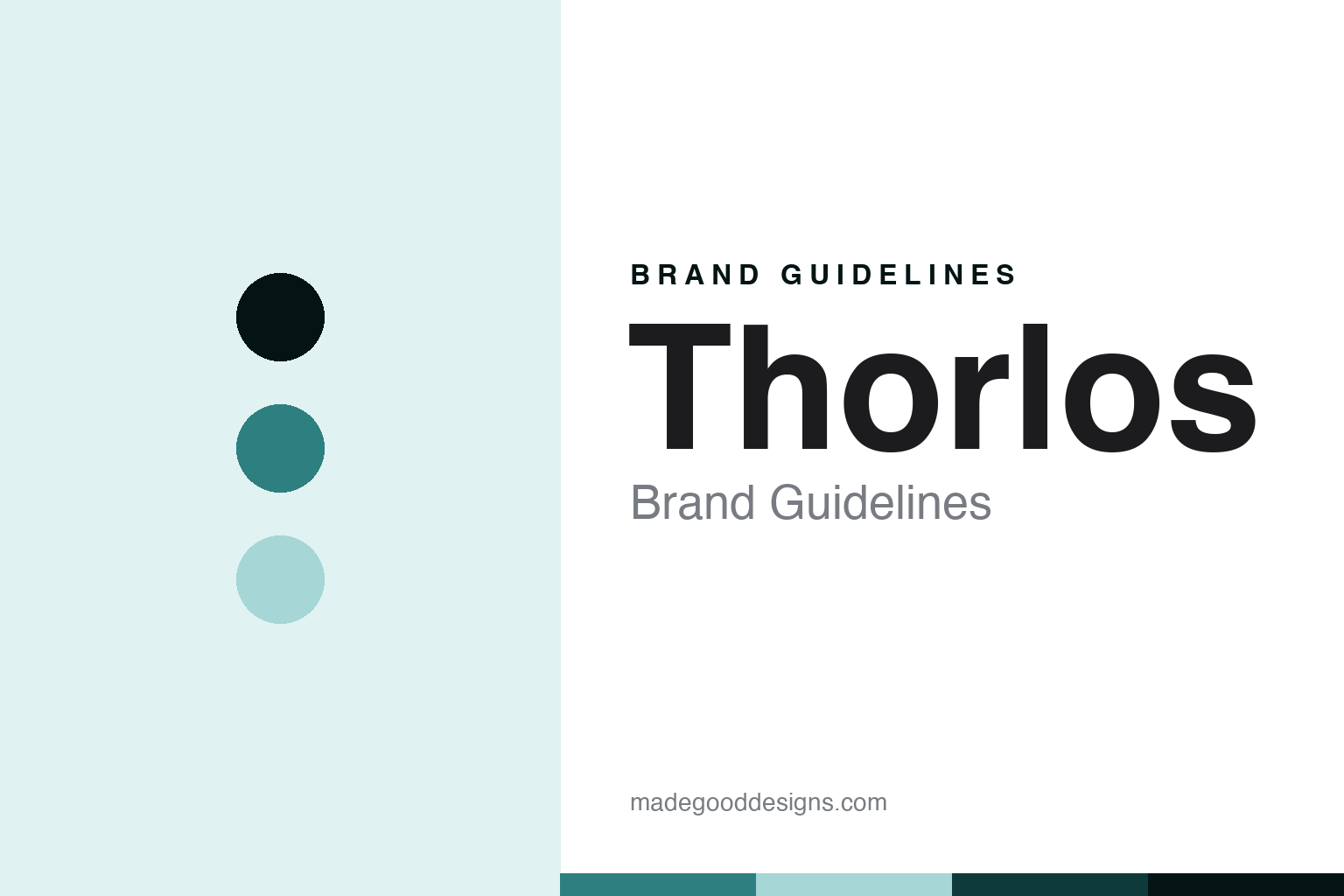 Thorlos brand guidelines cover - abstract padded-teal discs and cushion-knit texture homage, no sock or logo