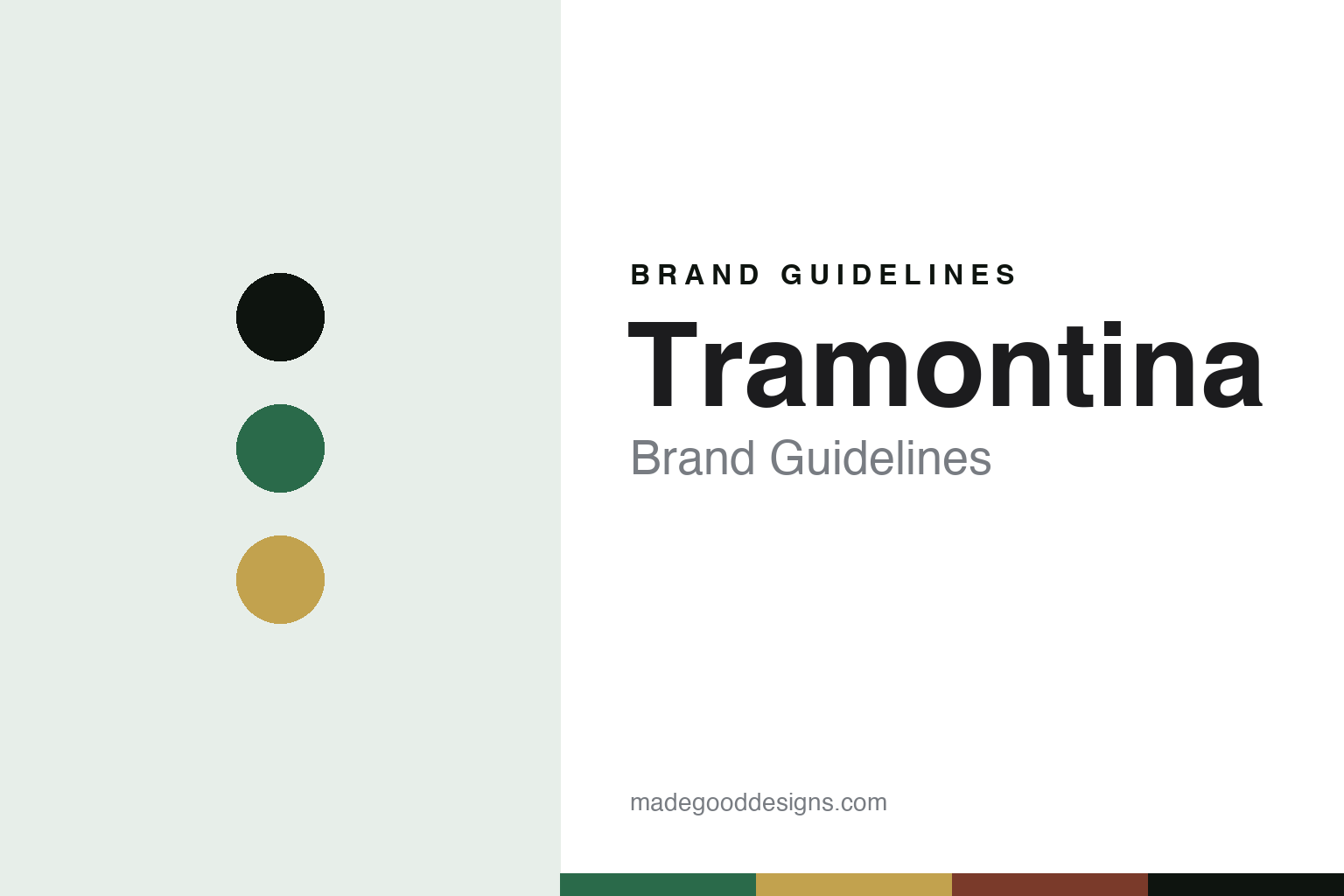 Abstract Brazil-green and amber cover for a Tramontina brand guidelines design article (colour discs, not a knife)