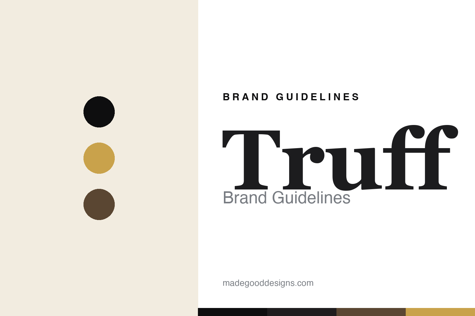 Abstract homage to Truff: black-and-gold luxury colour discs and swatches (not a Truff logo)