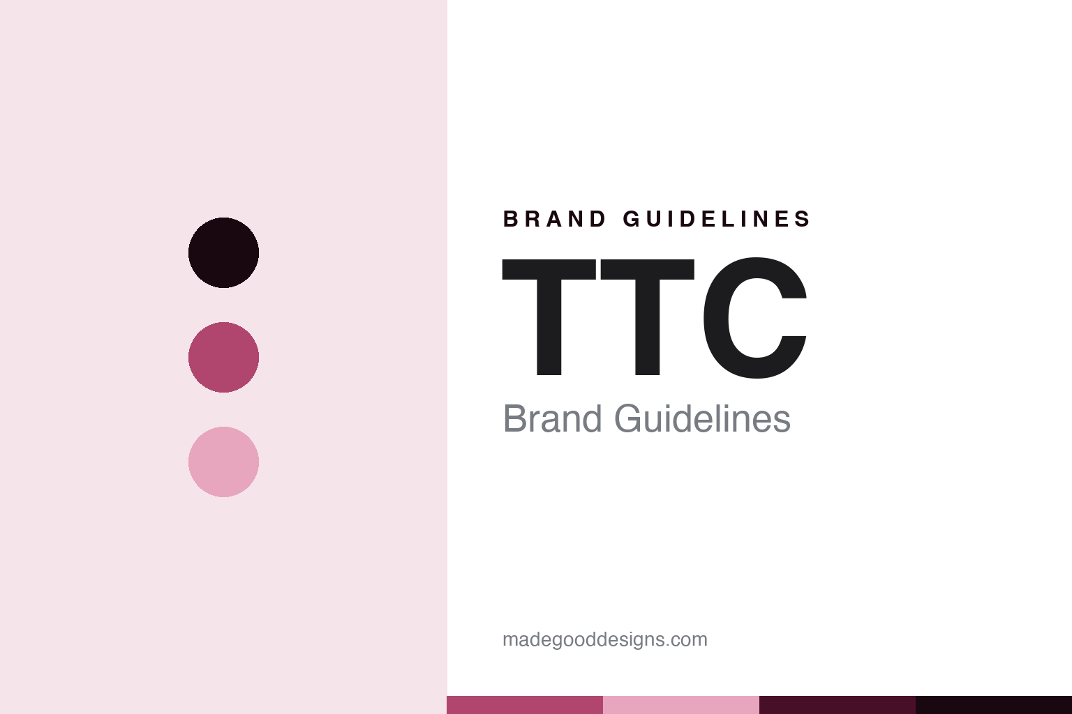 TTC brand guidelines — abstract gold-pink palette and encoder-sans homage (not a TTC asset)