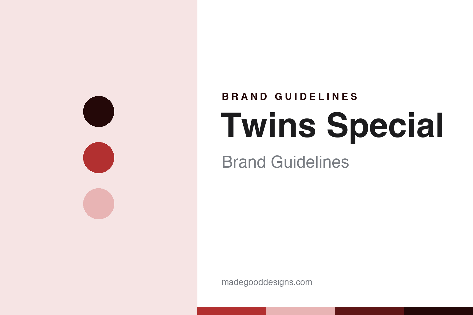 Twins Special brand guidelines cover — abstract crimson palette discs and gym-leather texture (homage, not the Twins Special logo; no Thai cultural motif)