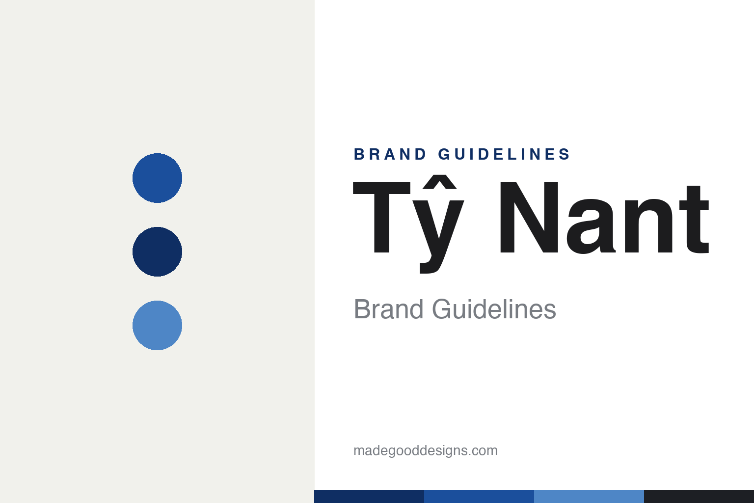 Abstract cobalt-blue palette homage for the Ty Nant brand guidelines (not the Ty Nant bottle or logo)