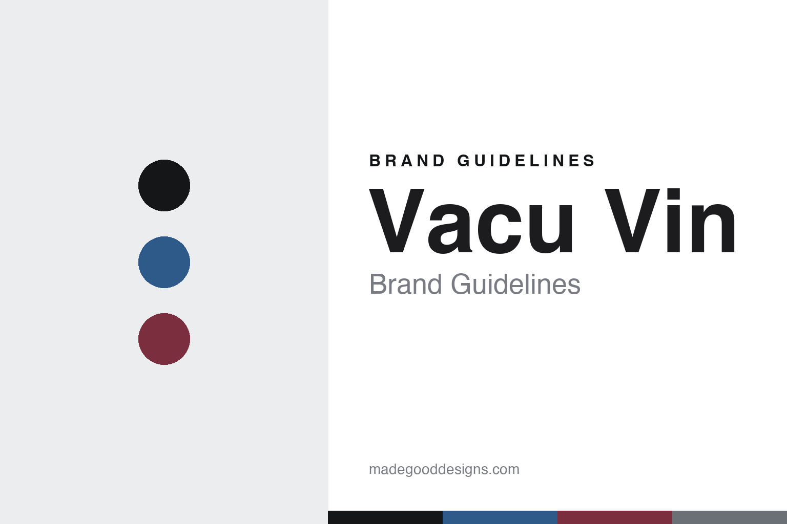 Vacu Vin brand guidelines — abstract blue-and-wine colour-disc homage cover; no logo reproduced.