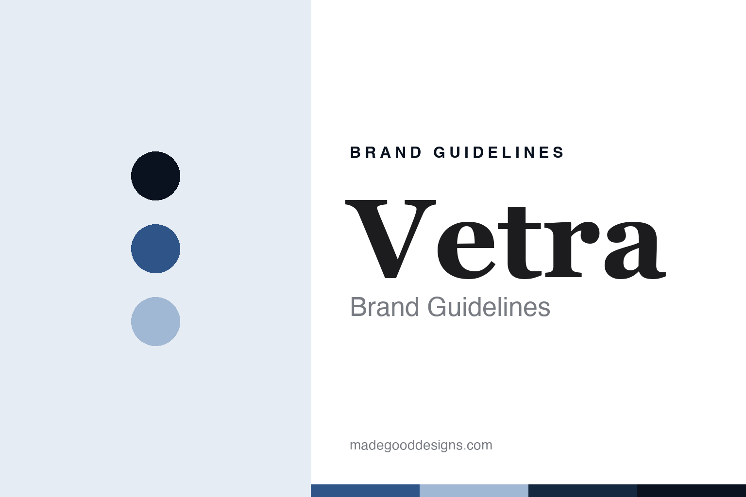 Vetra brand guidelines cover — abstract French-blue and frost colour discs and cotton-twill weave texture (homage; not a Vetra garment or logo)