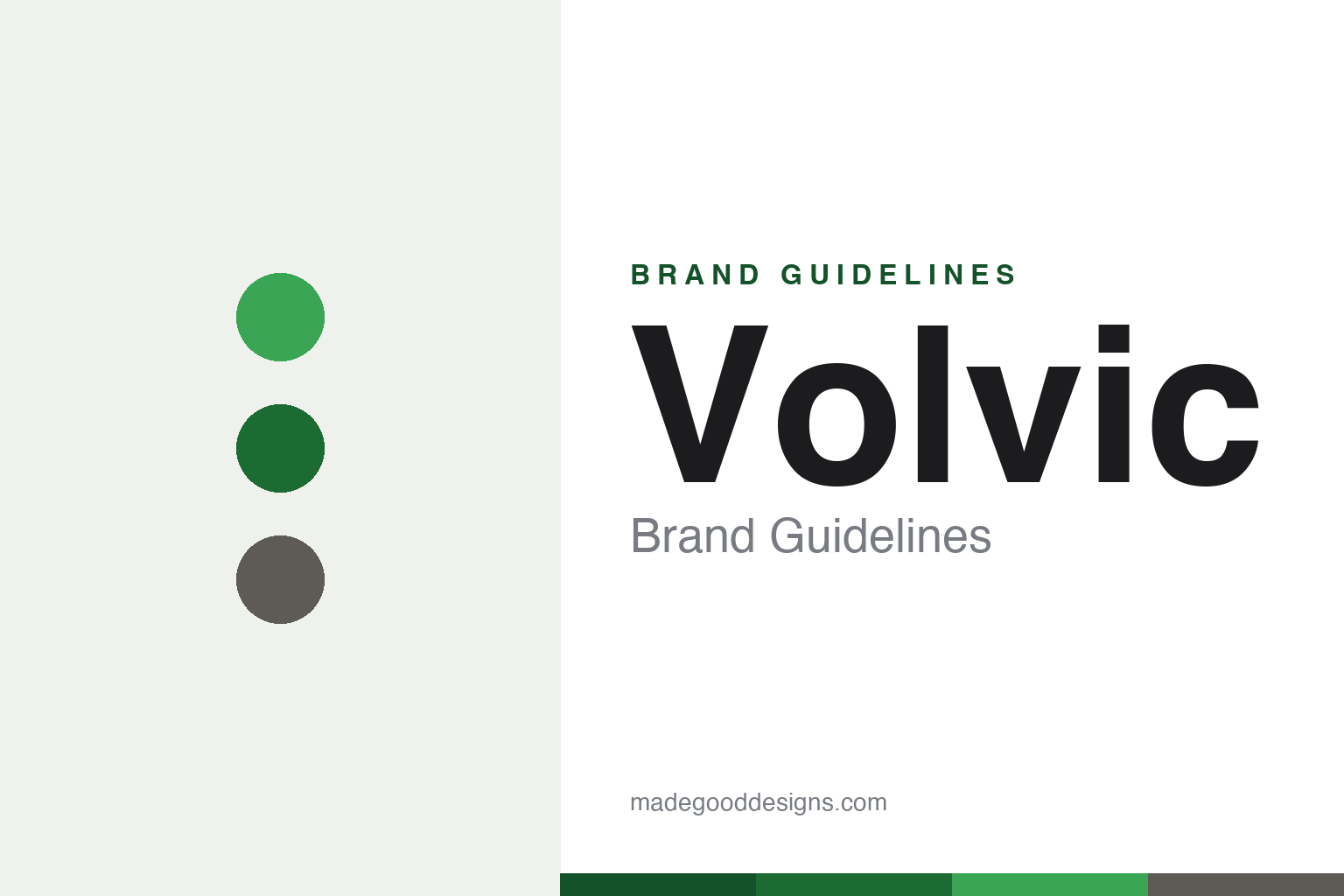 Abstract green palette homage for the Volvic brand guidelines (not the Volvic logo or volcano device)