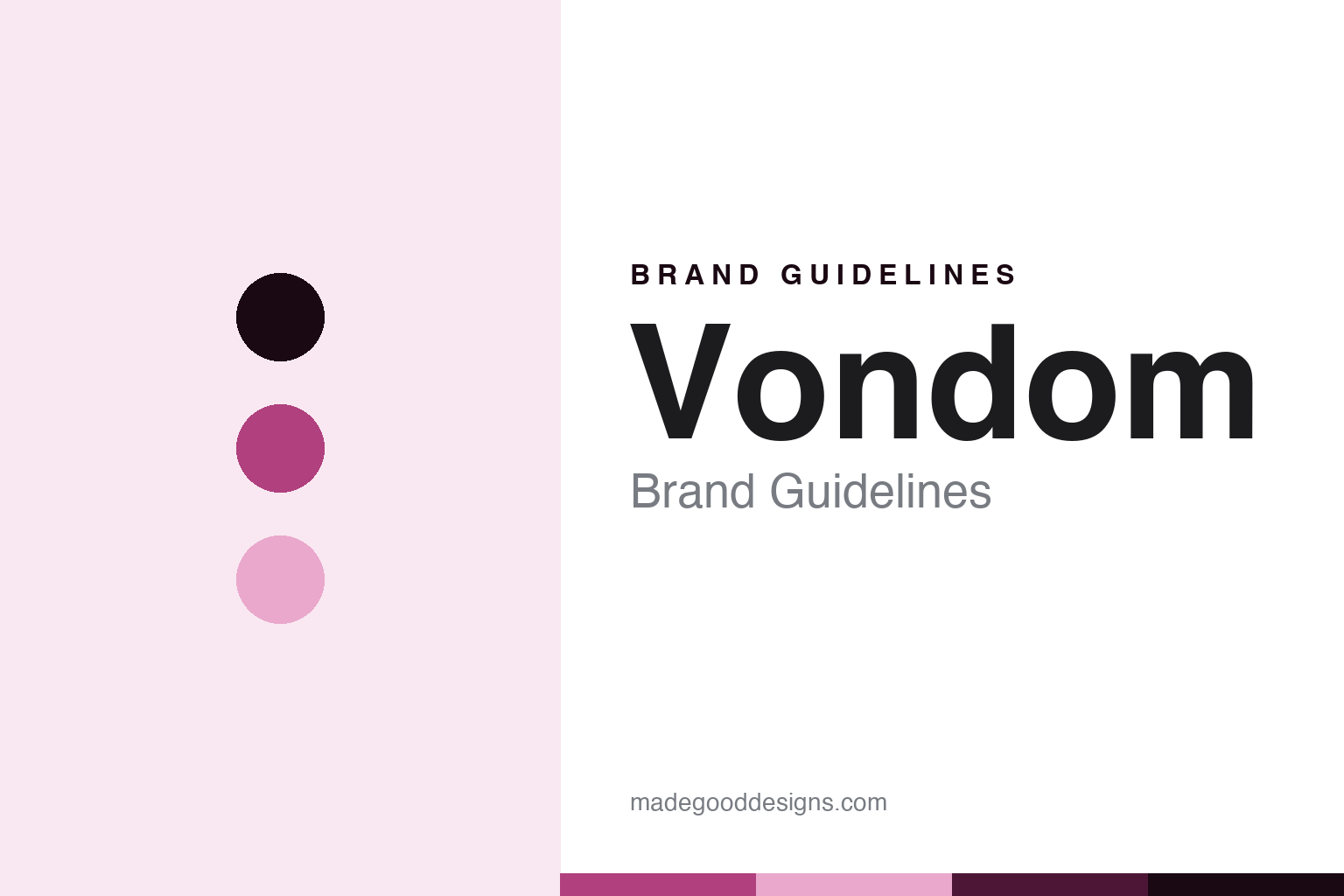 Abstract brand guidelines cover for Vondom, bold magenta colour discs with a moulded plastic texture, an original homage with no furniture or logo.