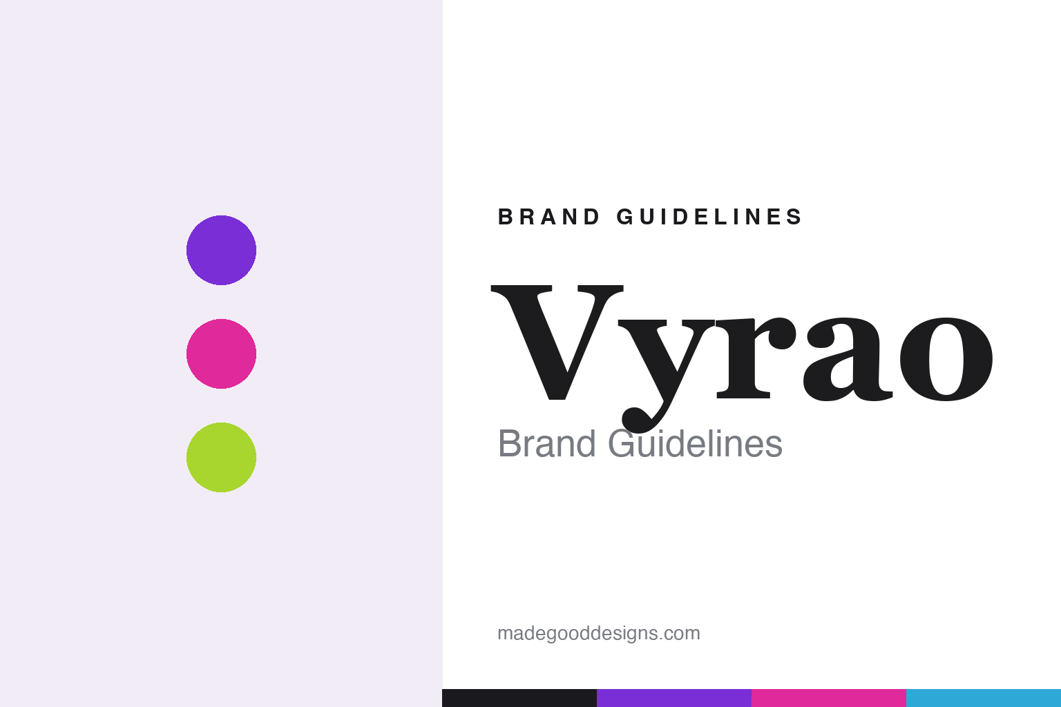 Vyrao brand guidelines — abstract bold energetic homage cover