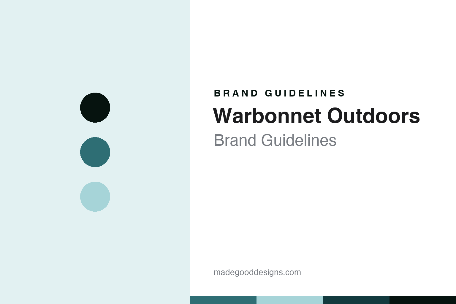 Warbonnet Outdoors brand guidelines cover - abstract teal colour discs and quilt-stitch texture