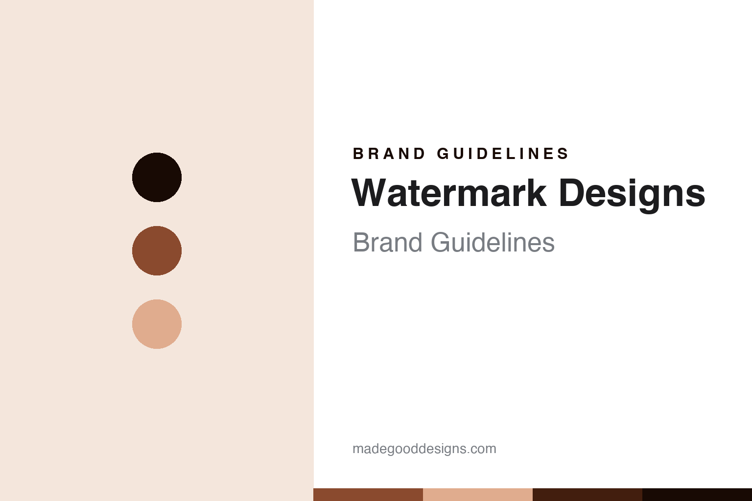 Watermark Designs brand guidelines — abstract brass-and-copper homage cover (editorial, unofficial)