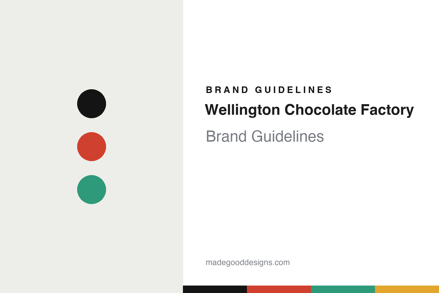 Abstract maker-blue-and-art colour-disc homage to Wellington Chocolate Factory's artist-wrapper identity (not the Wellington Chocolate Factory packaging)