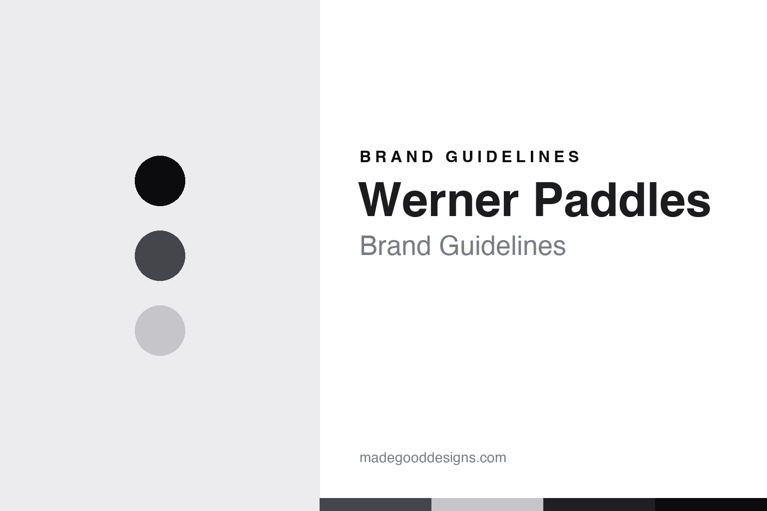 Werner Paddles brand guidelines cover - abstract carbon charcoal discs and carbon-blade texture homage, no paddle or logo