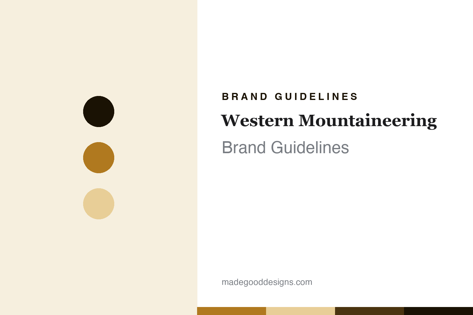 Western Mountaineering brand guidelines cover - abstract amber colour discs and down-baffle texture