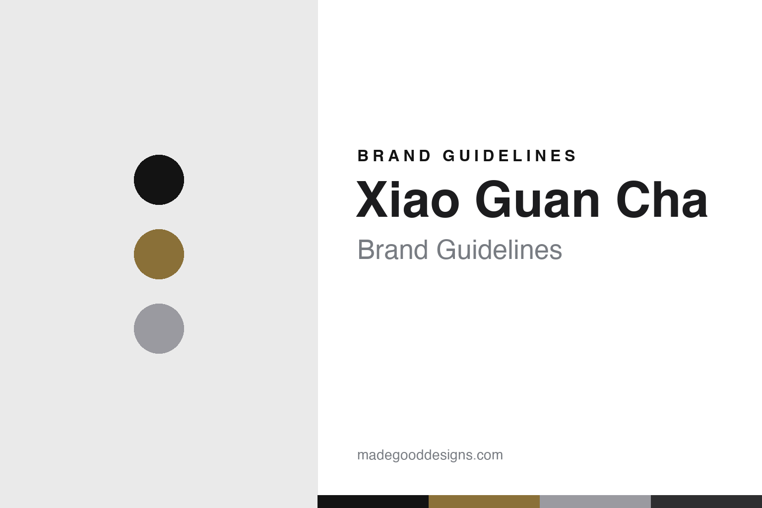 Abstract gold-black-and-silver colour-disc homage to Xiao Guan Cha's uniform-can tea identity (not the Xiao Guan Cha packaging)