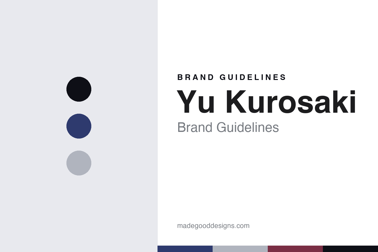 Abstract indigo and steel cover for a Yu Kurosaki brand guidelines design article (colour discs, not a knife)