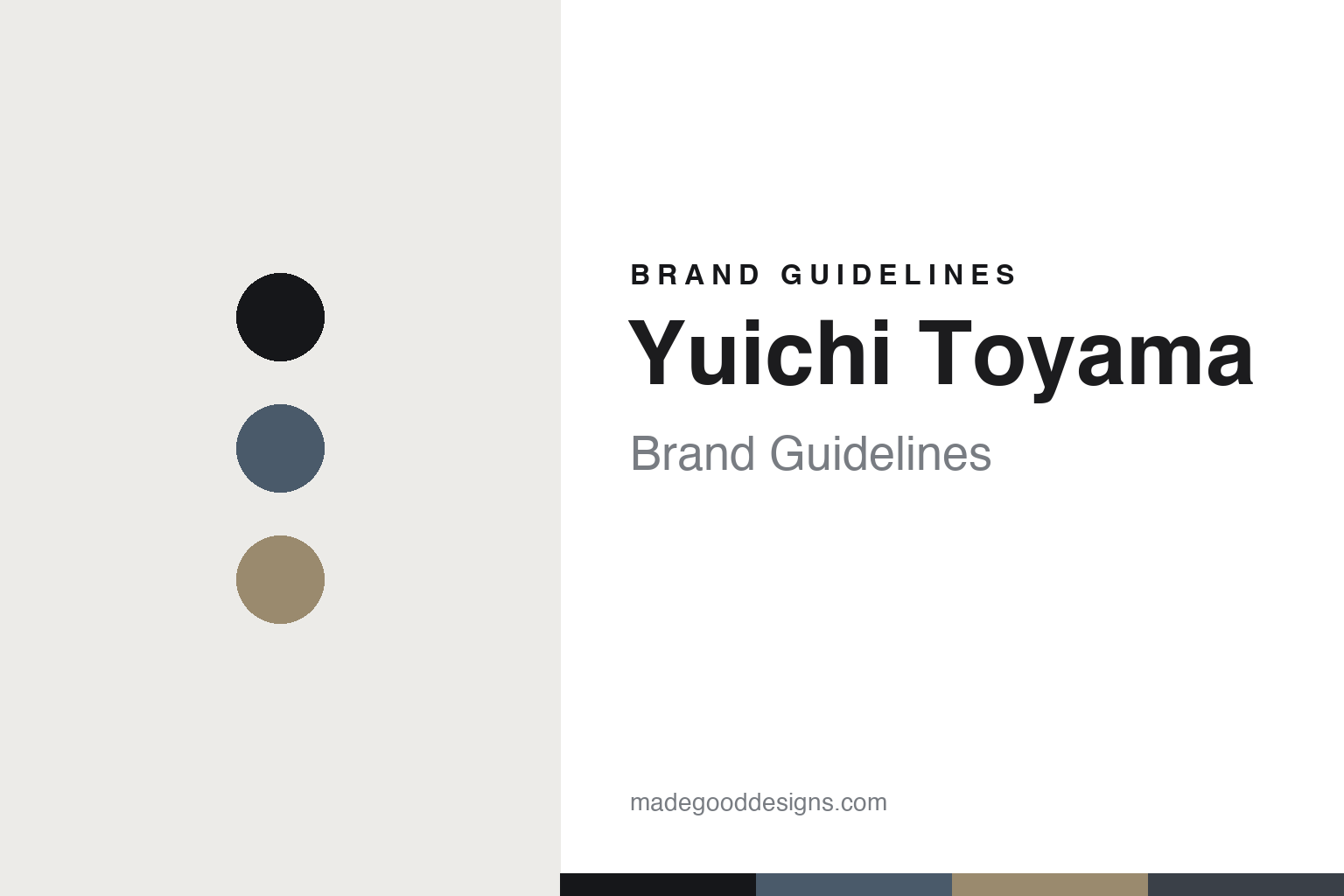Yuichi Toyama brand guidelines — abstract colour-disc homage cover (not the Yuichi Toyama frame or wordmark)