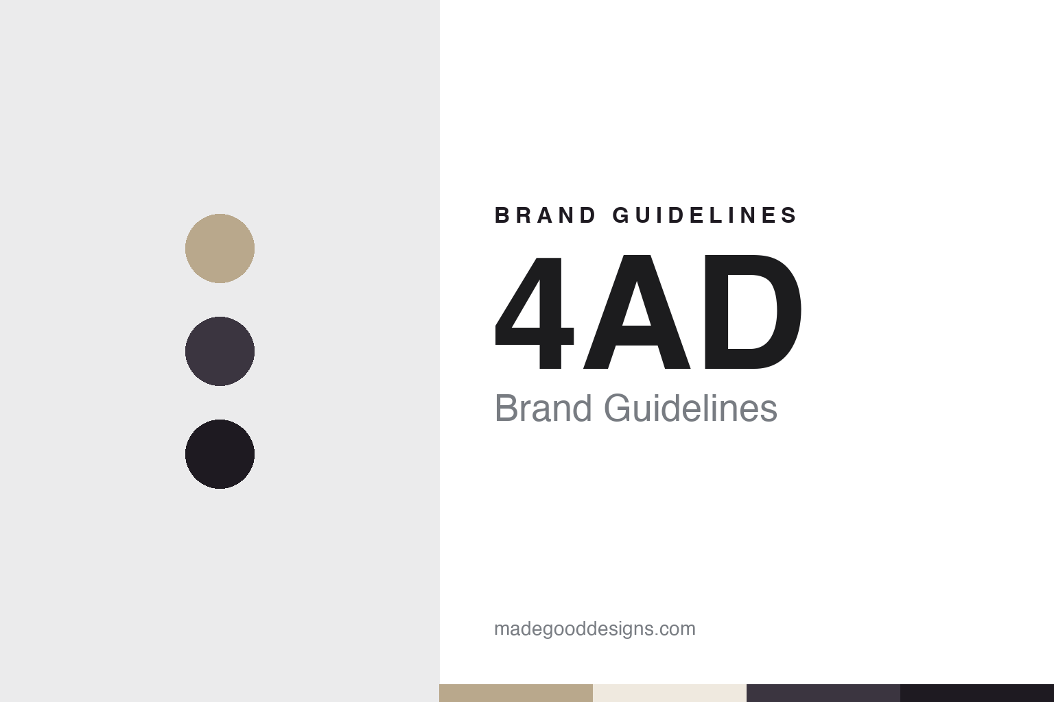 4AD brand guidelines — abstract colour discs and material texture (original homage; not a 4AD product or logo)