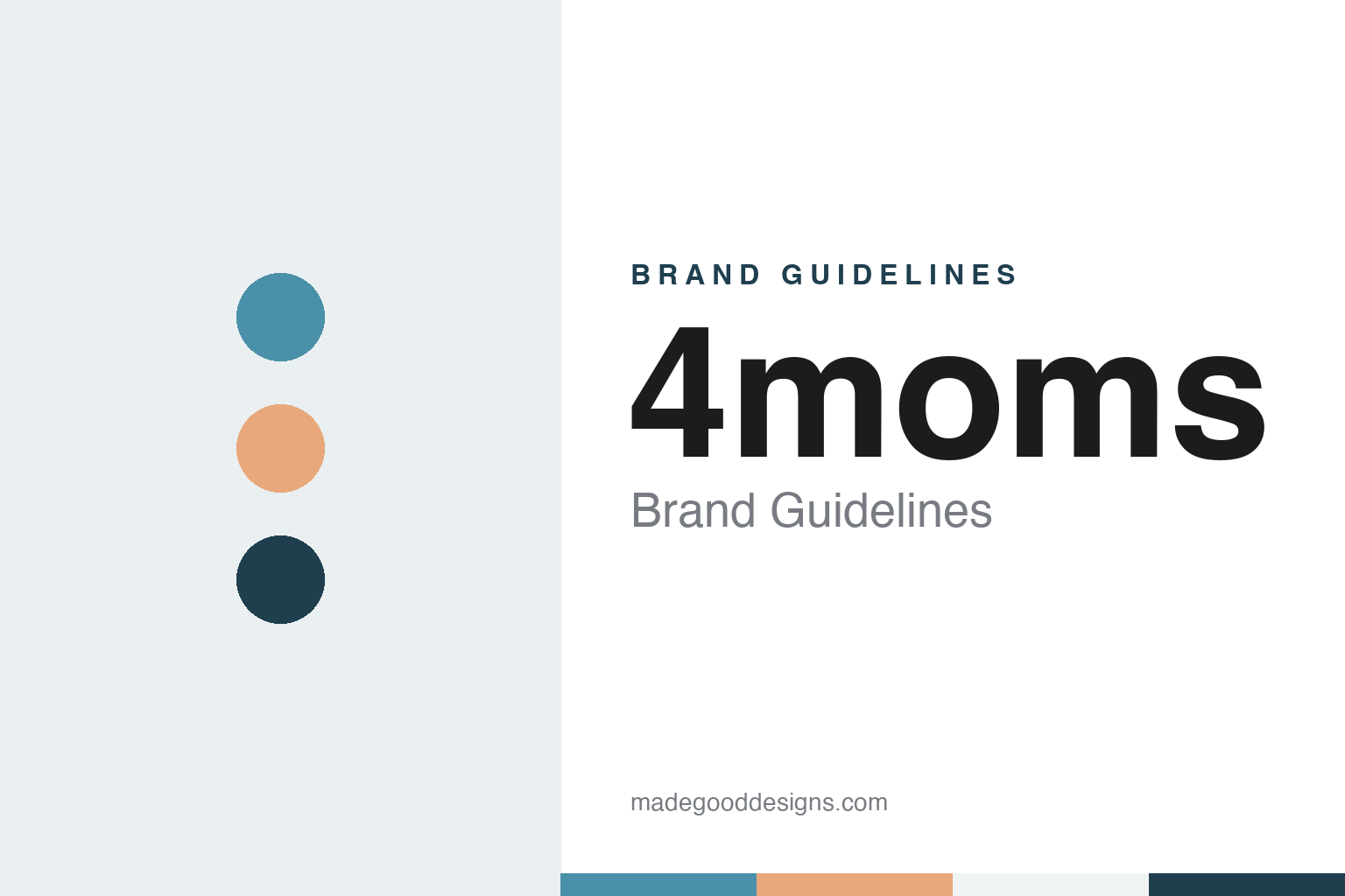 4moms brand guidelines — abstract colour discs and material texture (original homage; not a 4moms product or logo)