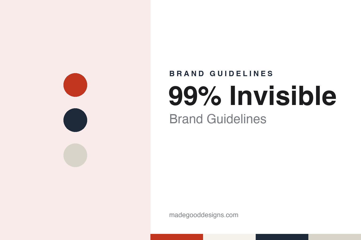 99% Invisible Brand Guidelines: A 2010 KALW Design Show, Radiotopia and a Field Guide