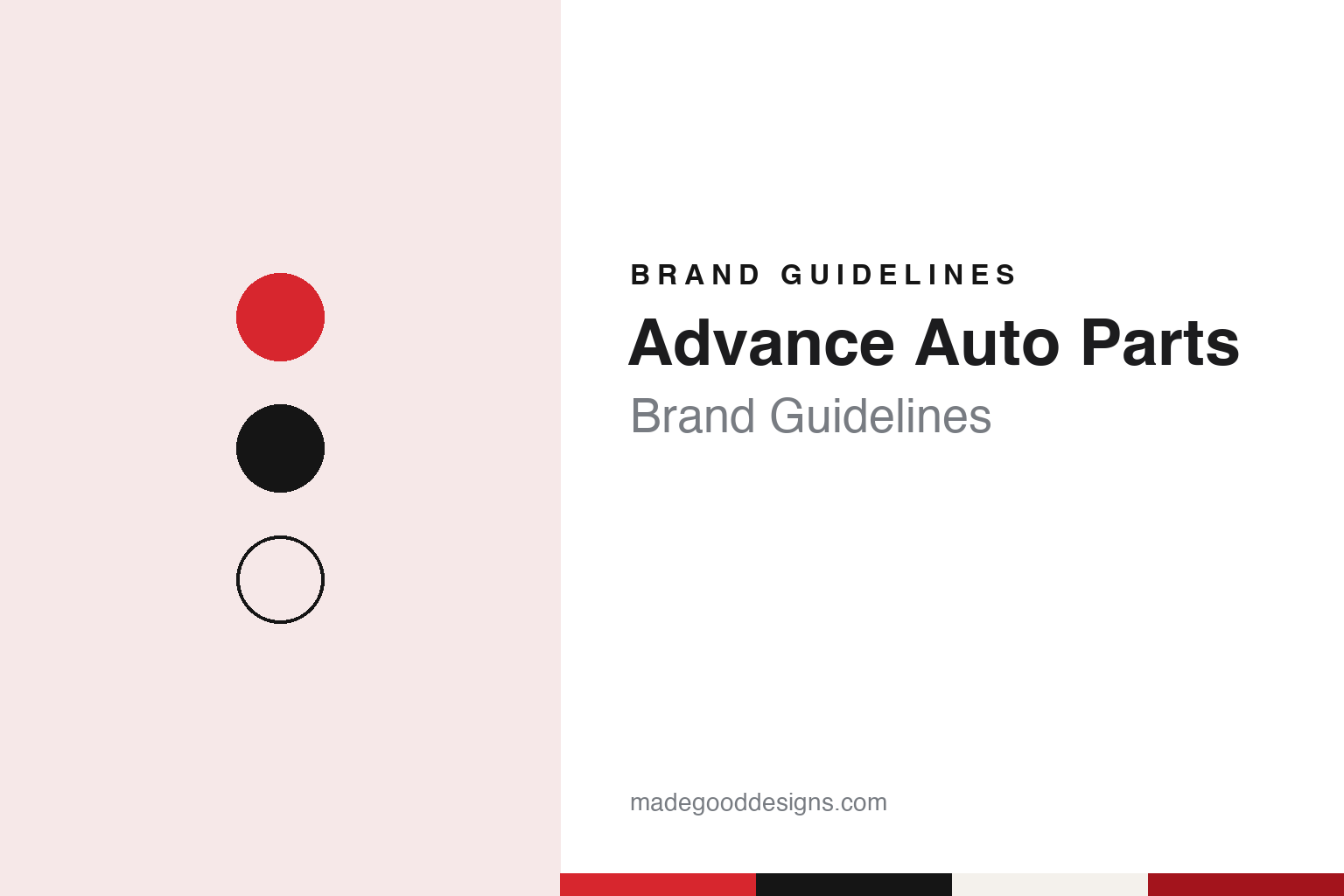 Advance Auto Parts brand guidelines — abstract colour discs and material texture (original homage; not a Advance Auto Parts product or logo)