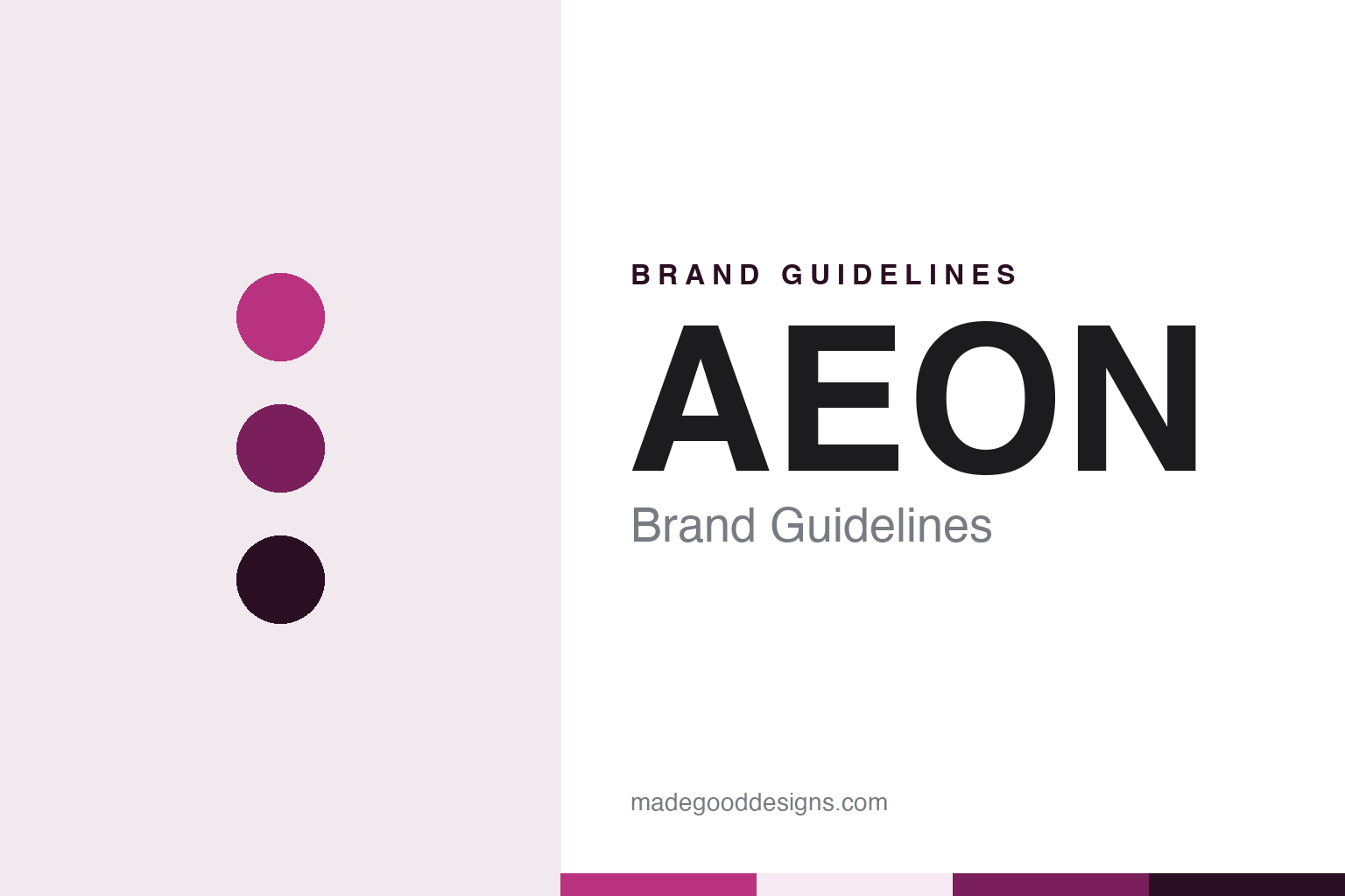 AEON brand guidelines — abstract colour discs and material texture (original homage; not a AEON product or logo)