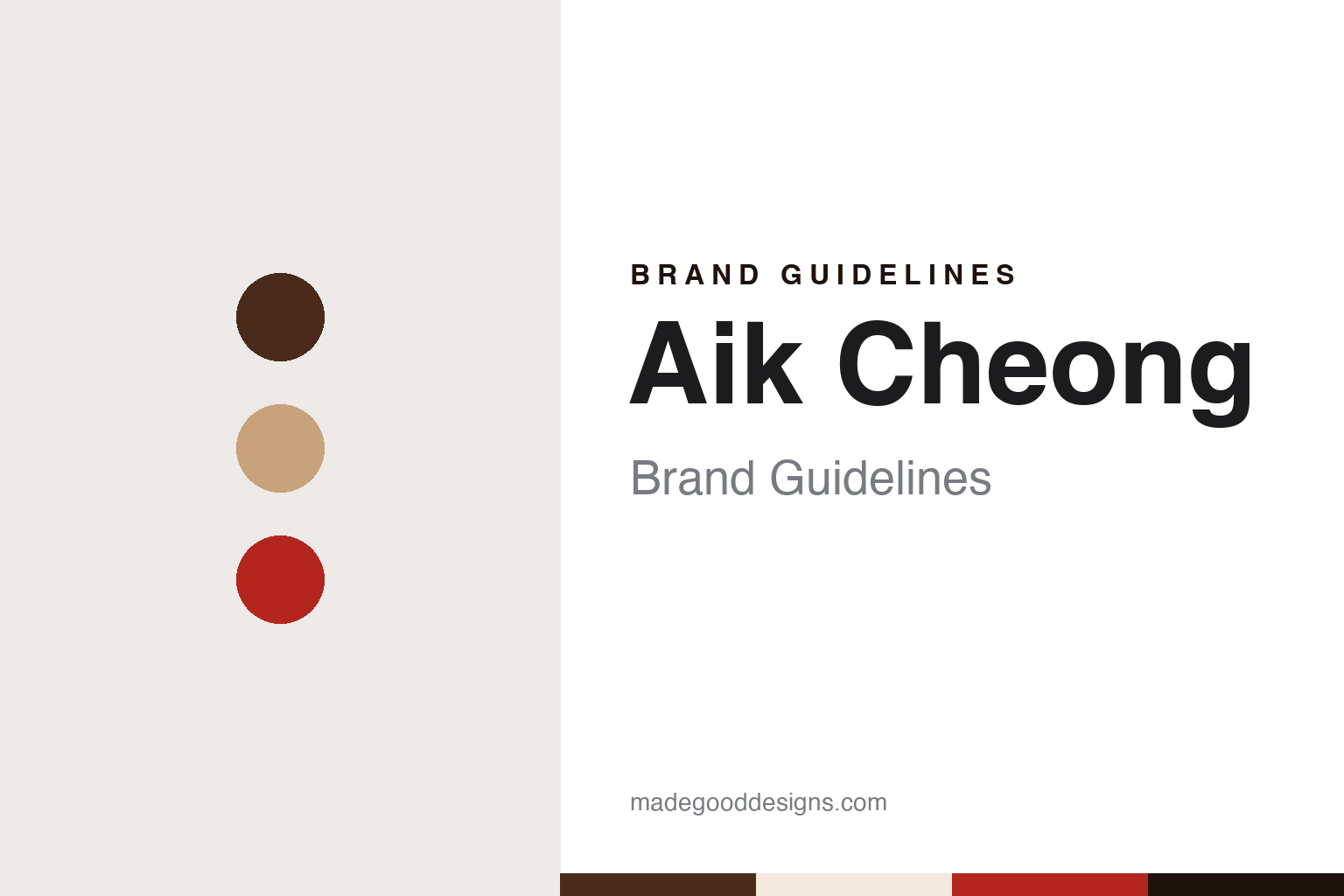 Aik Cheong brand guidelines — abstract colour discs and material texture (original homage; not a Aik Cheong product or logo)