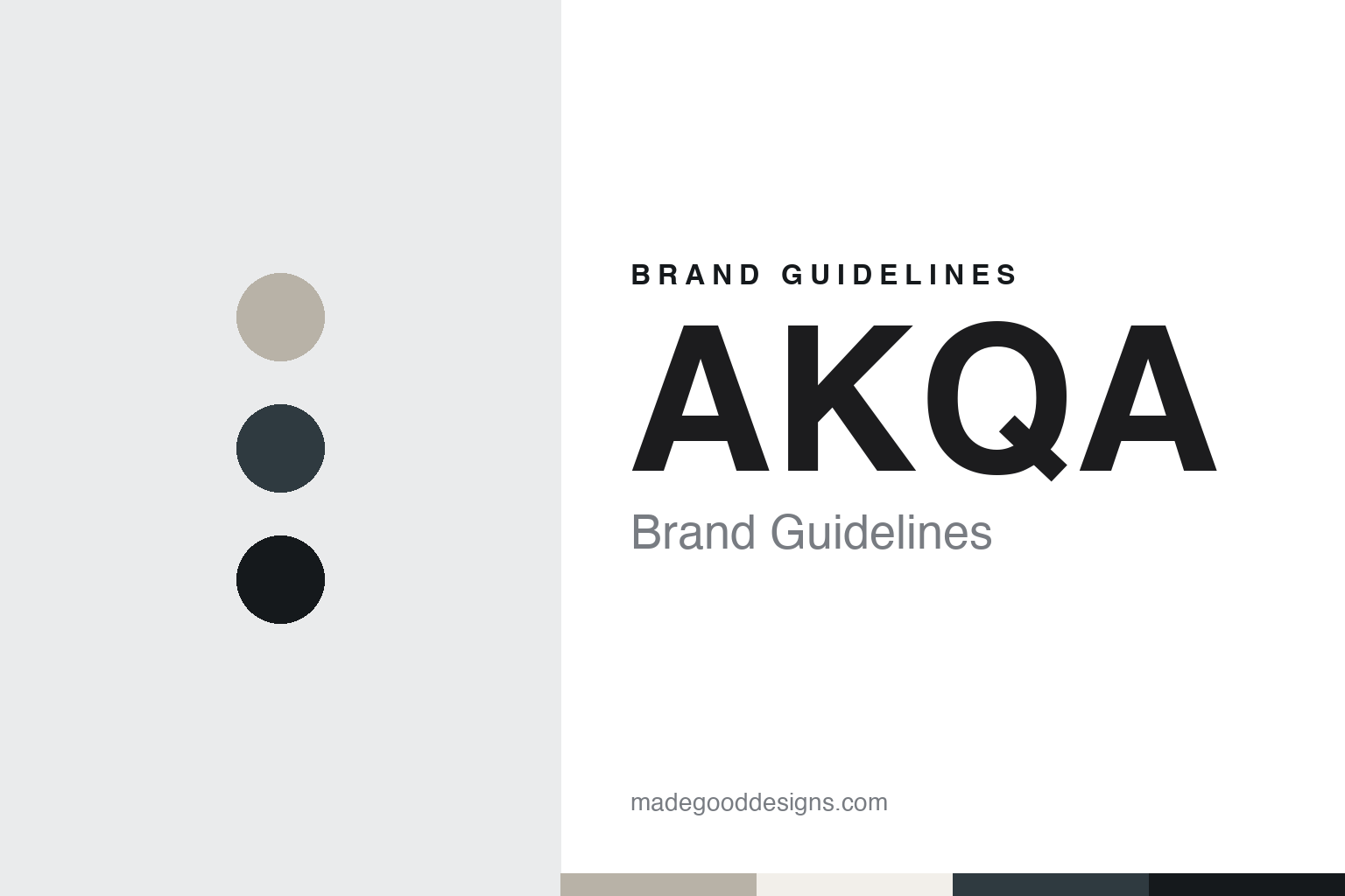 AKQA brand guidelines — abstract colour discs and material texture (original homage; not a AKQA product or logo)