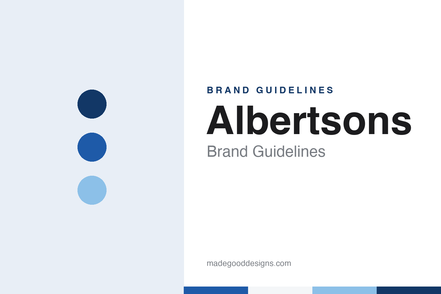 Albertsons brand guidelines — abstract colour discs and material texture (original homage; not a Albertsons product or logo)