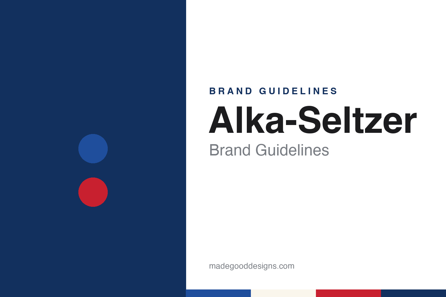 Alka-Seltzer Brand Guidelines: The 1931 Elkhart Tablet, Speedy and the Two-Tablet Foil Pack
