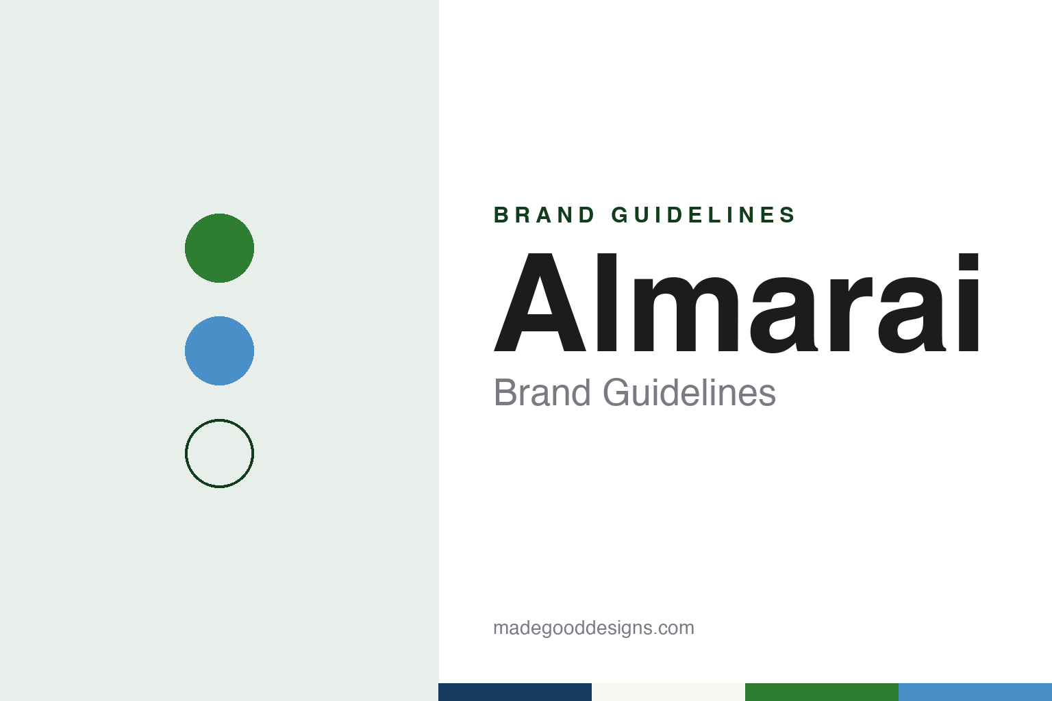 Almarai brand guidelines — abstract colour discs and material texture (original homage; not a Almarai product or logo)