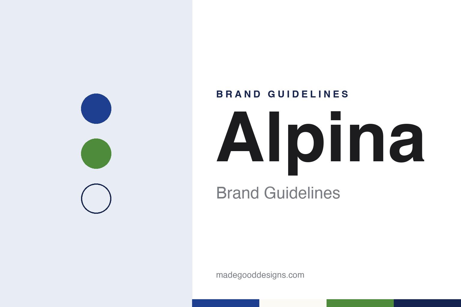 Alpina brand guidelines — abstract colour discs and material texture (original homage; not a Alpina product or logo)