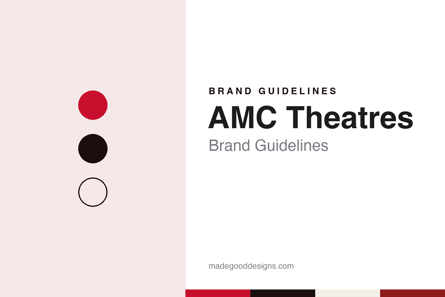 AMC Theatres brand guidelines — abstract colour discs and material texture (original homage; not a AMC Theatres product or logo)