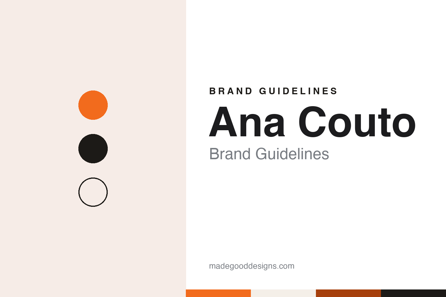 Ana Couto brand guidelines — abstract colour discs and material texture (original homage; not a Ana Couto product or logo)