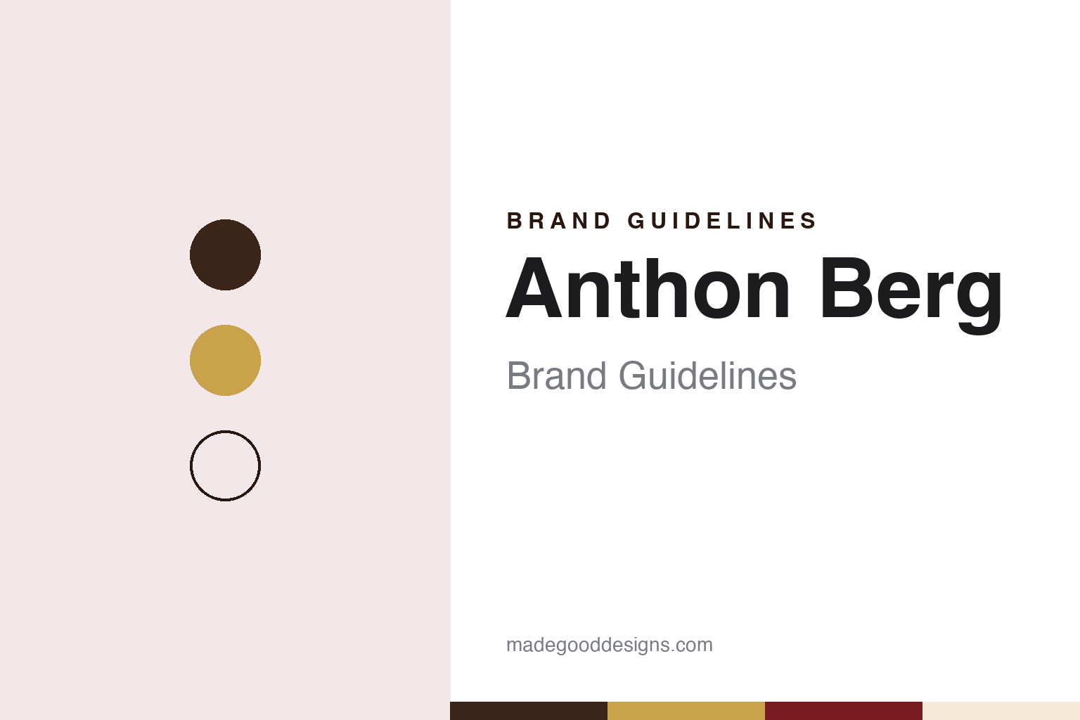 Anthon Berg brand guidelines — abstract colour discs and material texture (original homage; not a Anthon Berg product or logo)