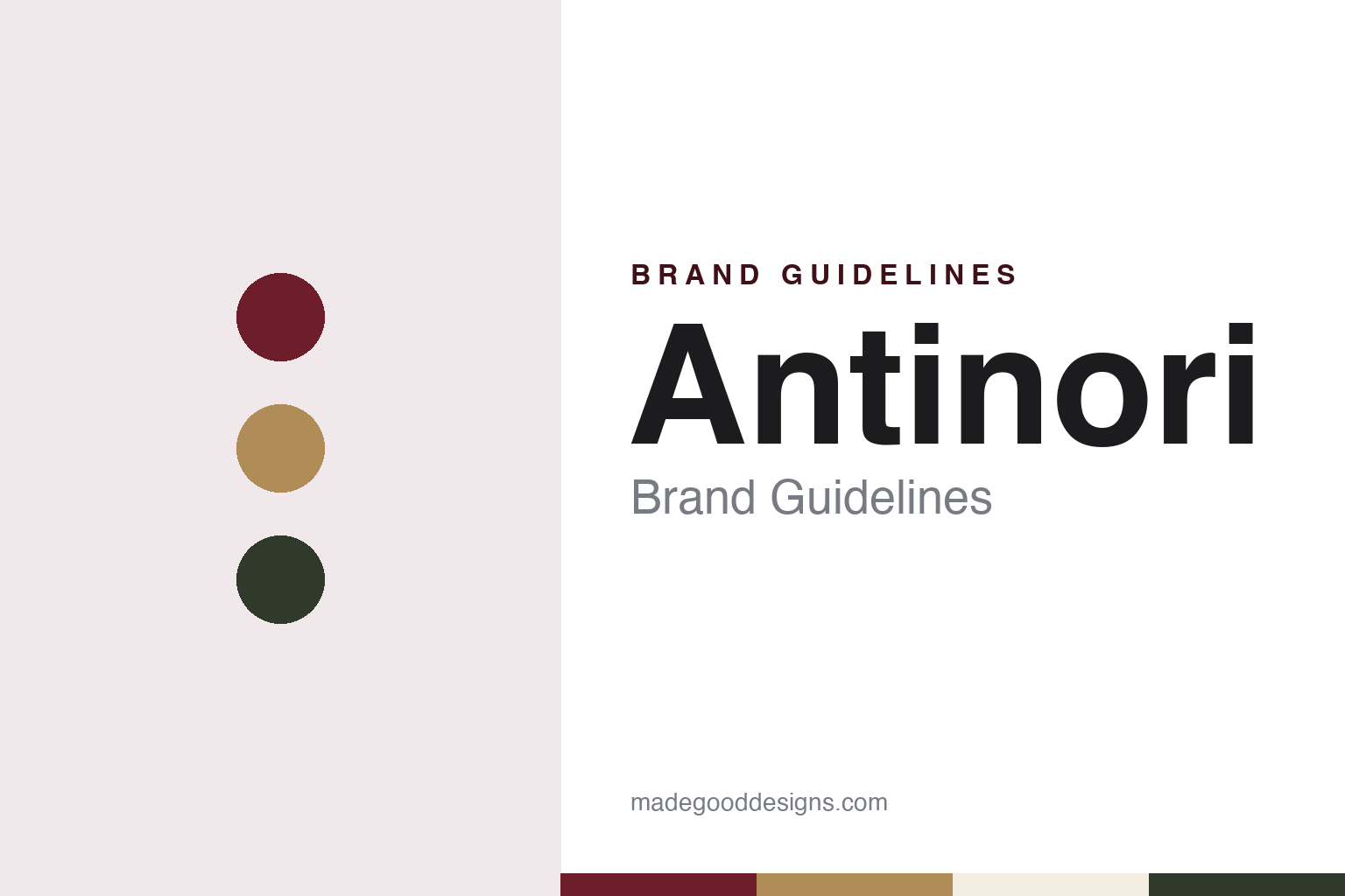 Antinori brand guidelines — abstract colour discs and material texture (original homage; not a Antinori product or logo)