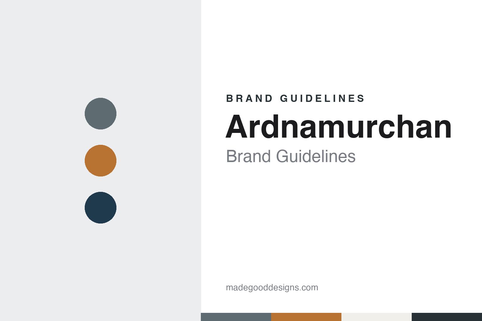 Ardnamurchan brand guidelines — abstract colour discs and material texture (original homage; not a Ardnamurchan product or logo)