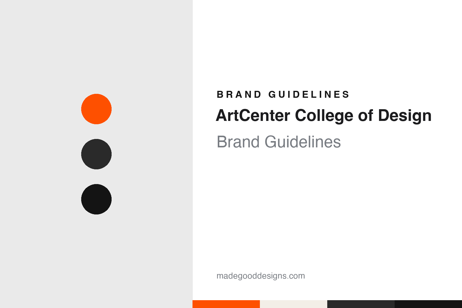 ArtCenter College of Design Brand Guidelines: A 1930 Dot, an Orange Door and a Bridge in Pasadena