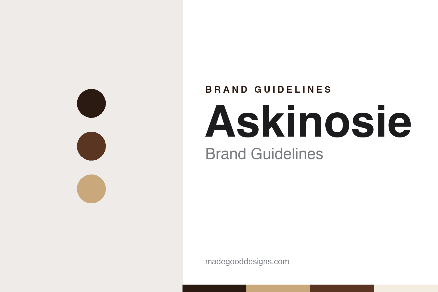 Askinosie brand guidelines — abstract colour discs and material texture (original homage; not a Askinosie product or logo)