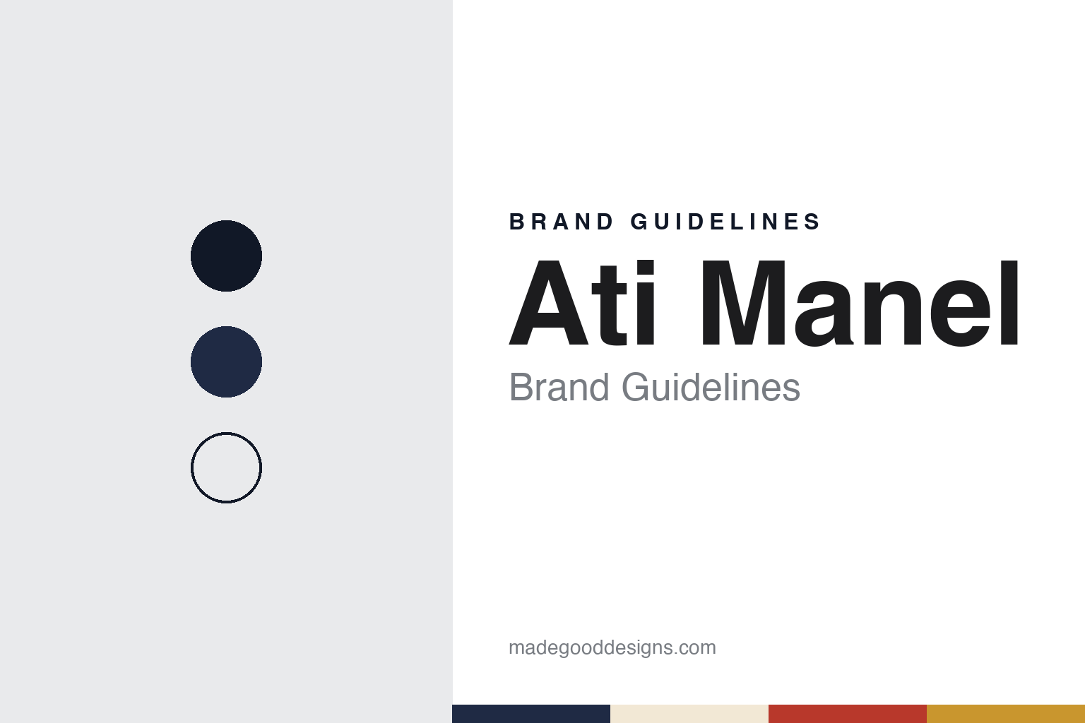 Ati Manel brand guidelines — abstract colour discs and material texture (original homage; not a Ati Manel product or logo)
