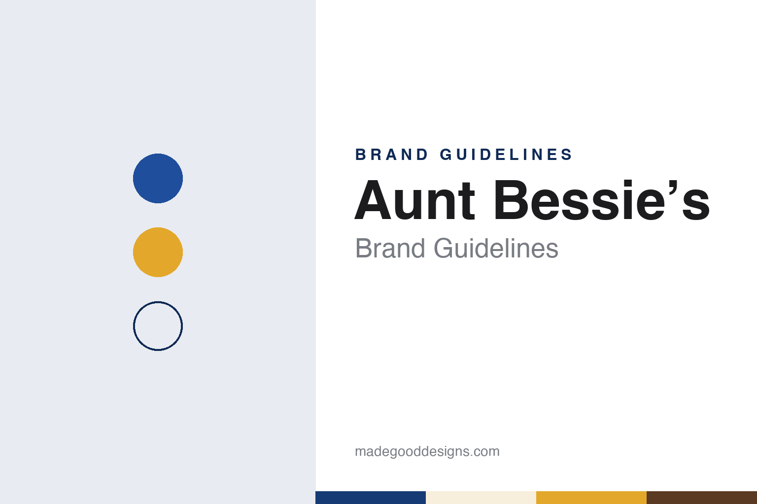 Aunt Bessie’s brand guidelines — abstract colour discs and material texture (original homage; not a Aunt Bessie’s product or logo)