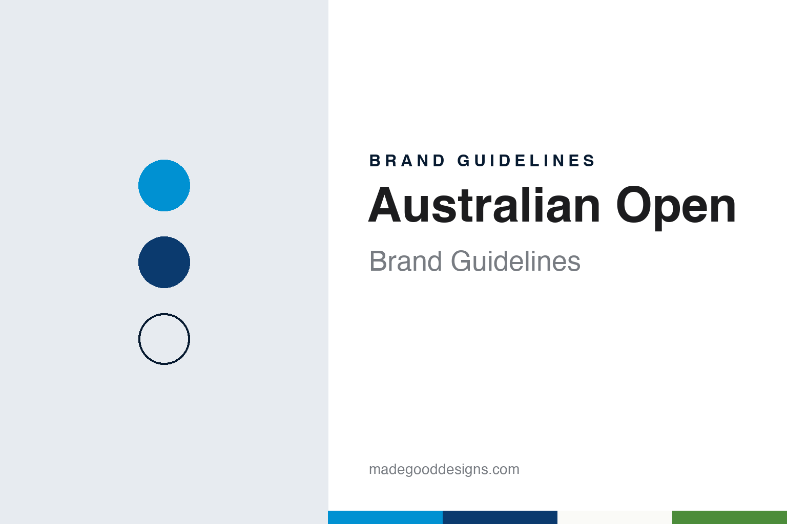 Australian Open brand guidelines — abstract colour discs and material texture (original homage; not a Australian Open product or logo)