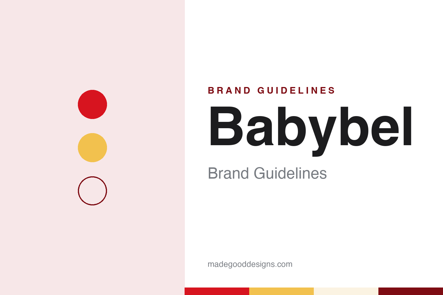 Babybel brand guidelines — abstract colour discs and material texture (original homage; not a Babybel product or logo)