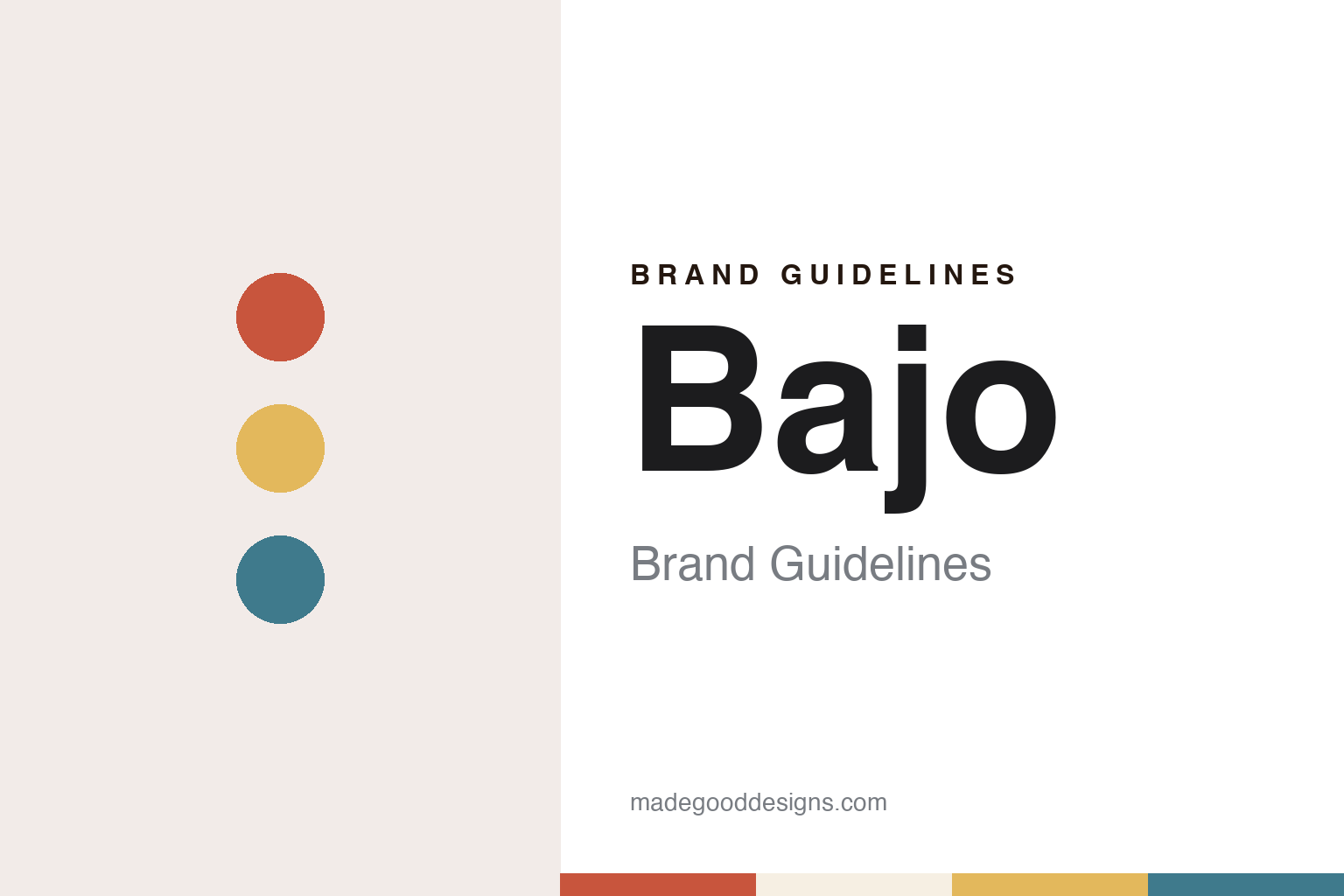 Bajo brand guidelines — abstract colour discs and material texture (original homage; not a Bajo product or logo)
