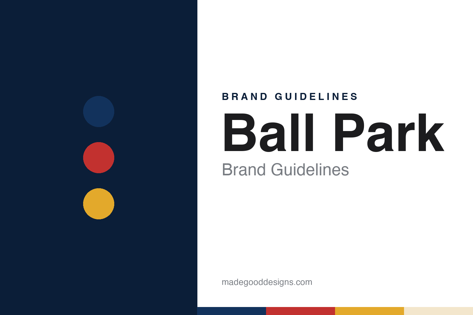 Ball Park brand guidelines — abstract colour discs and material texture (original homage; not a Ball Park product or logo)
