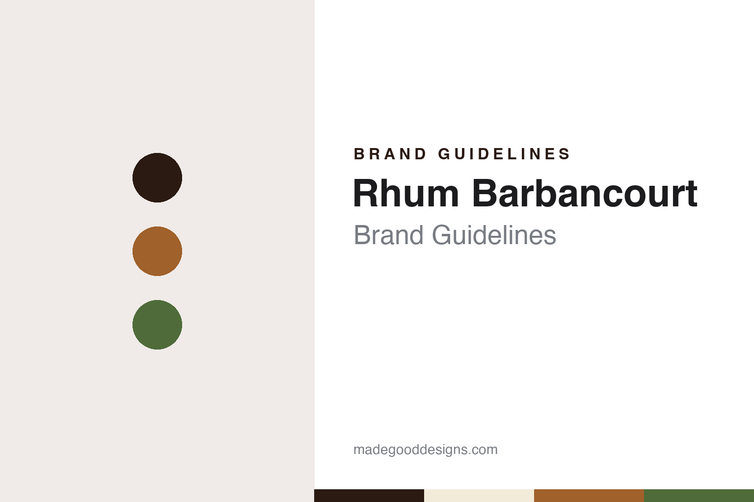 Rhum Barbancourt brand guidelines — abstract colour discs and material texture (original homage; not a Rhum Barbancourt product or logo)