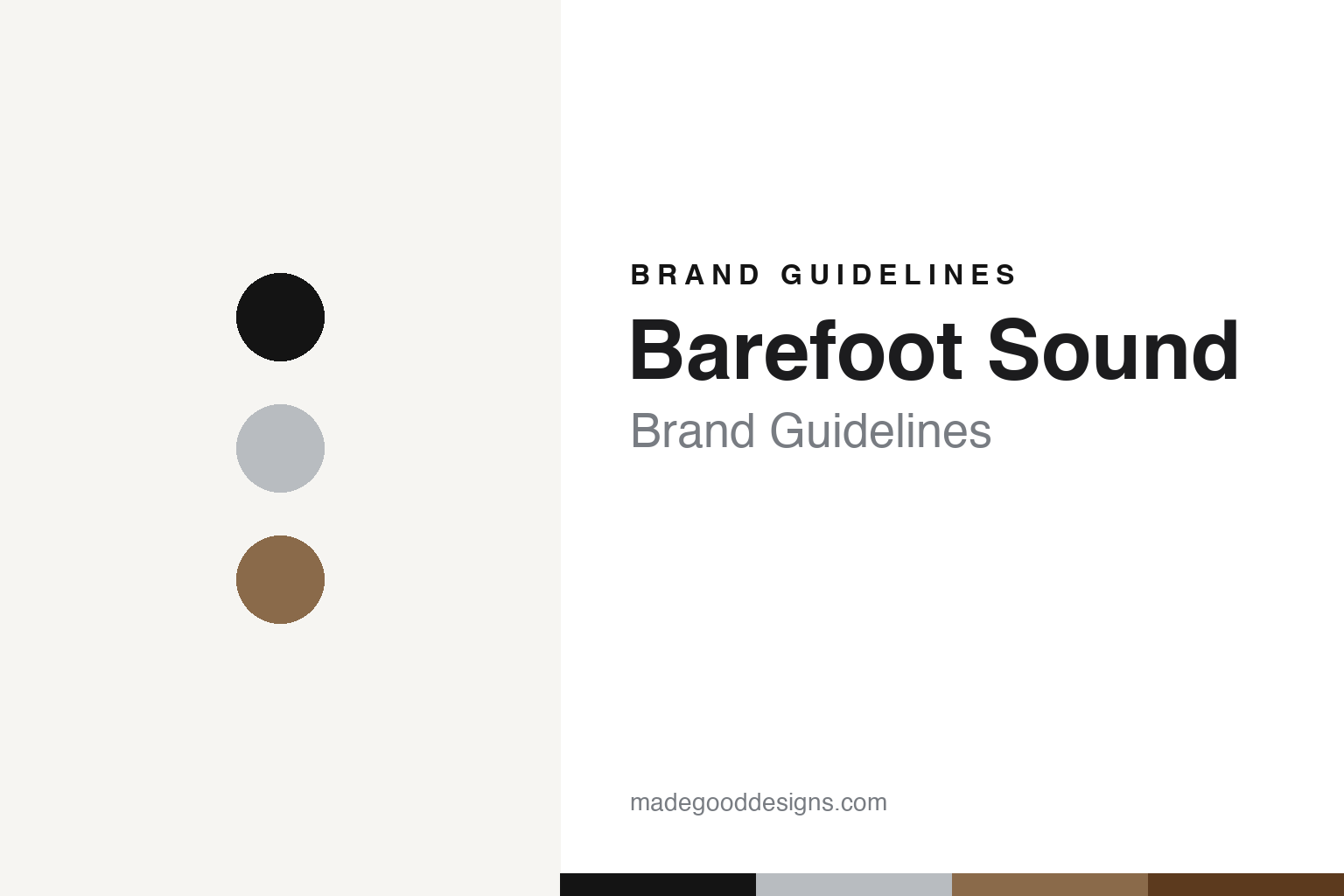 Barefoot Sound brand guidelines — abstract colour discs and material texture (original homage; not a Barefoot Sound product or logo)