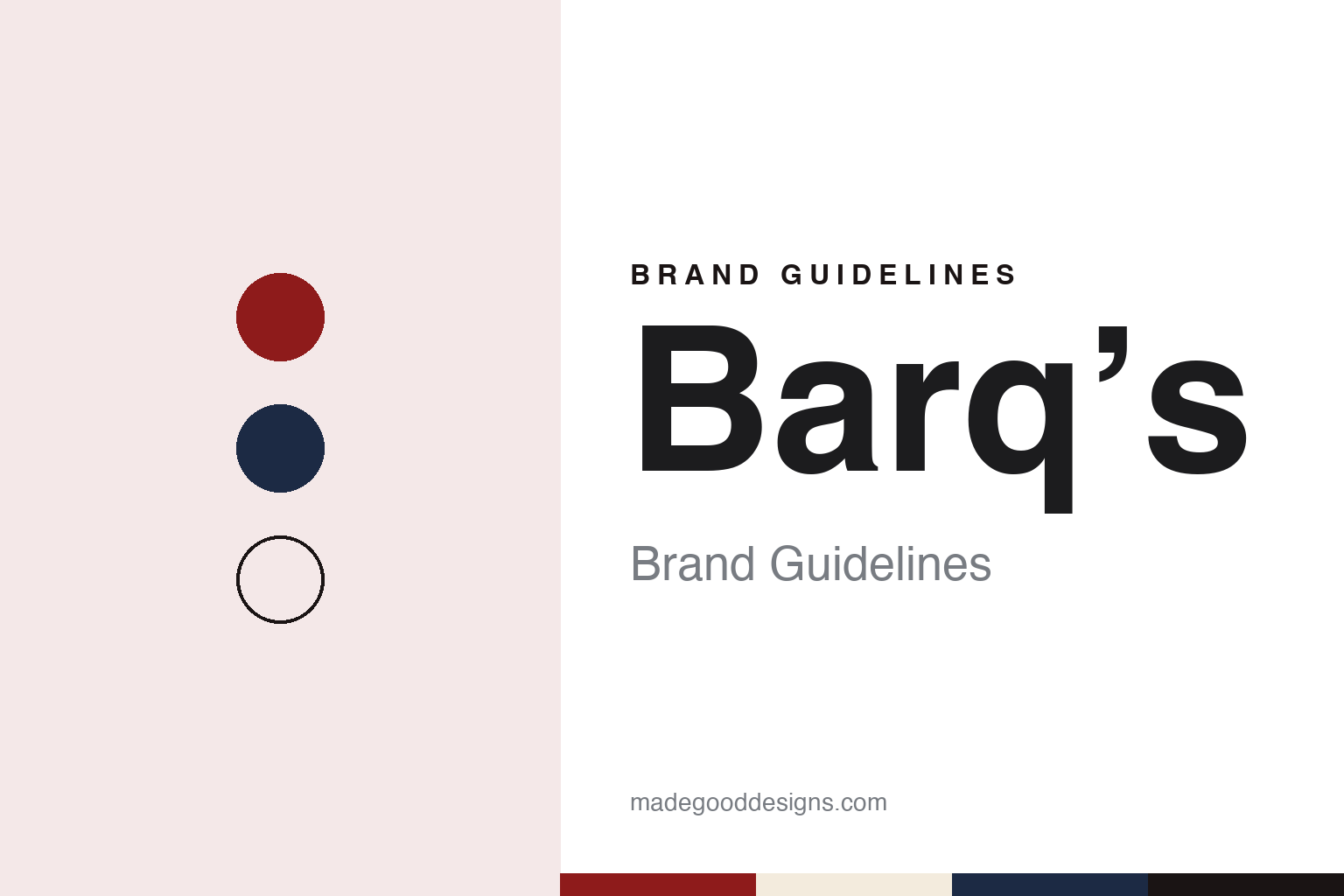 Barq’s brand guidelines — abstract colour discs and material texture (original homage; not a Barq’s product or logo)