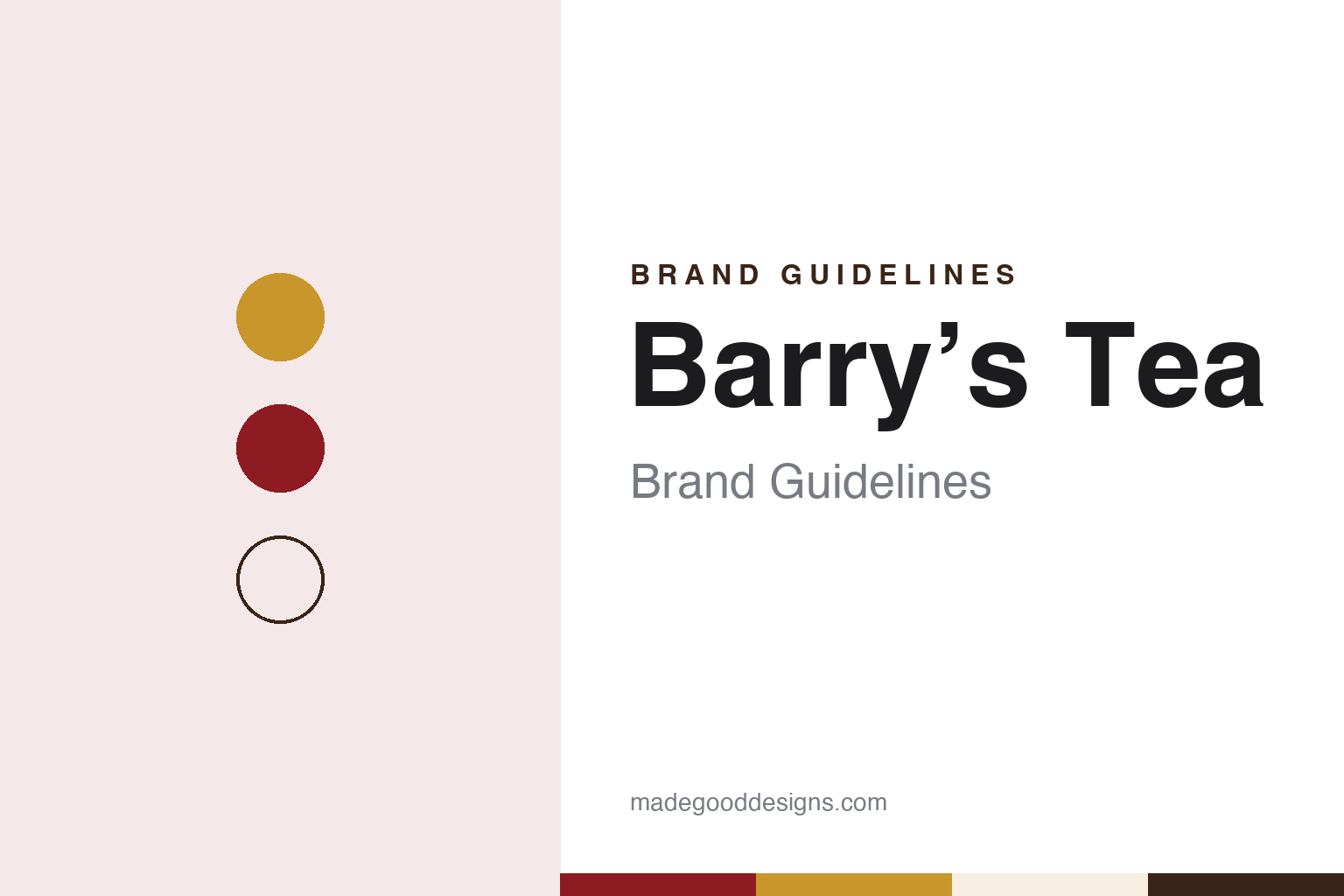 Barry’s Tea brand guidelines — abstract colour discs and material texture (original homage; not a Barry’s Tea product or logo)