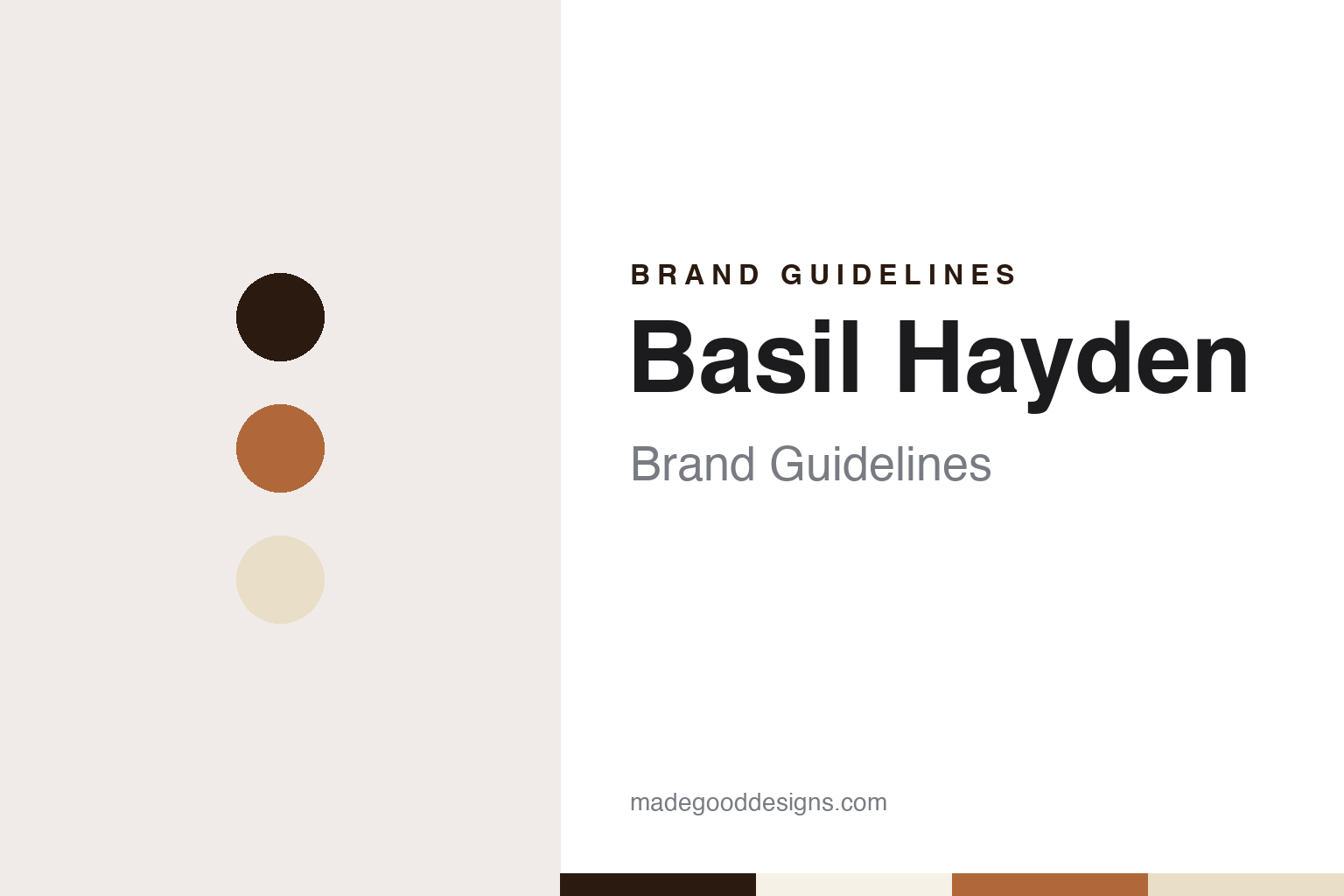 Basil Hayden brand guidelines — abstract colour discs and material texture (original homage; not a Basil Hayden product or logo)